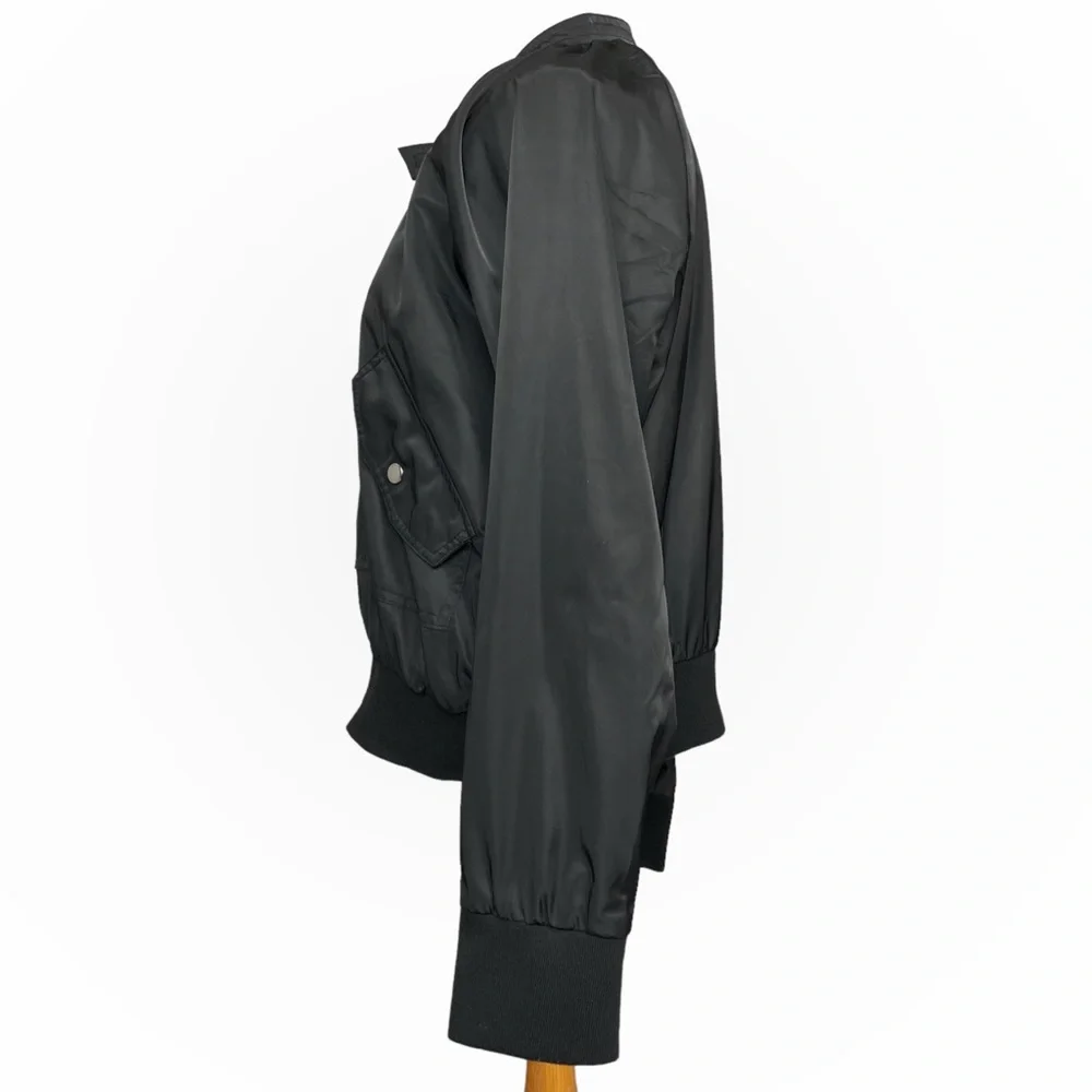 Free People ‘Midnight Bomber’ Full Zip Jacket in Black Size Medium - Picture 4 of 12